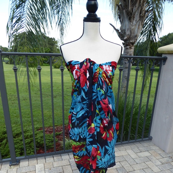 Unknown Other - Swimsuit Coverup Sarong Skirt Dress Tropical Print